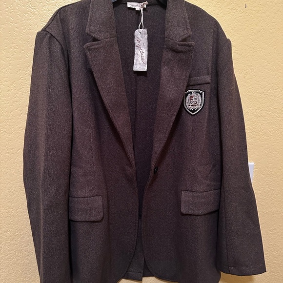 Women's Gray Blazer Coat - Picture 6 of 7